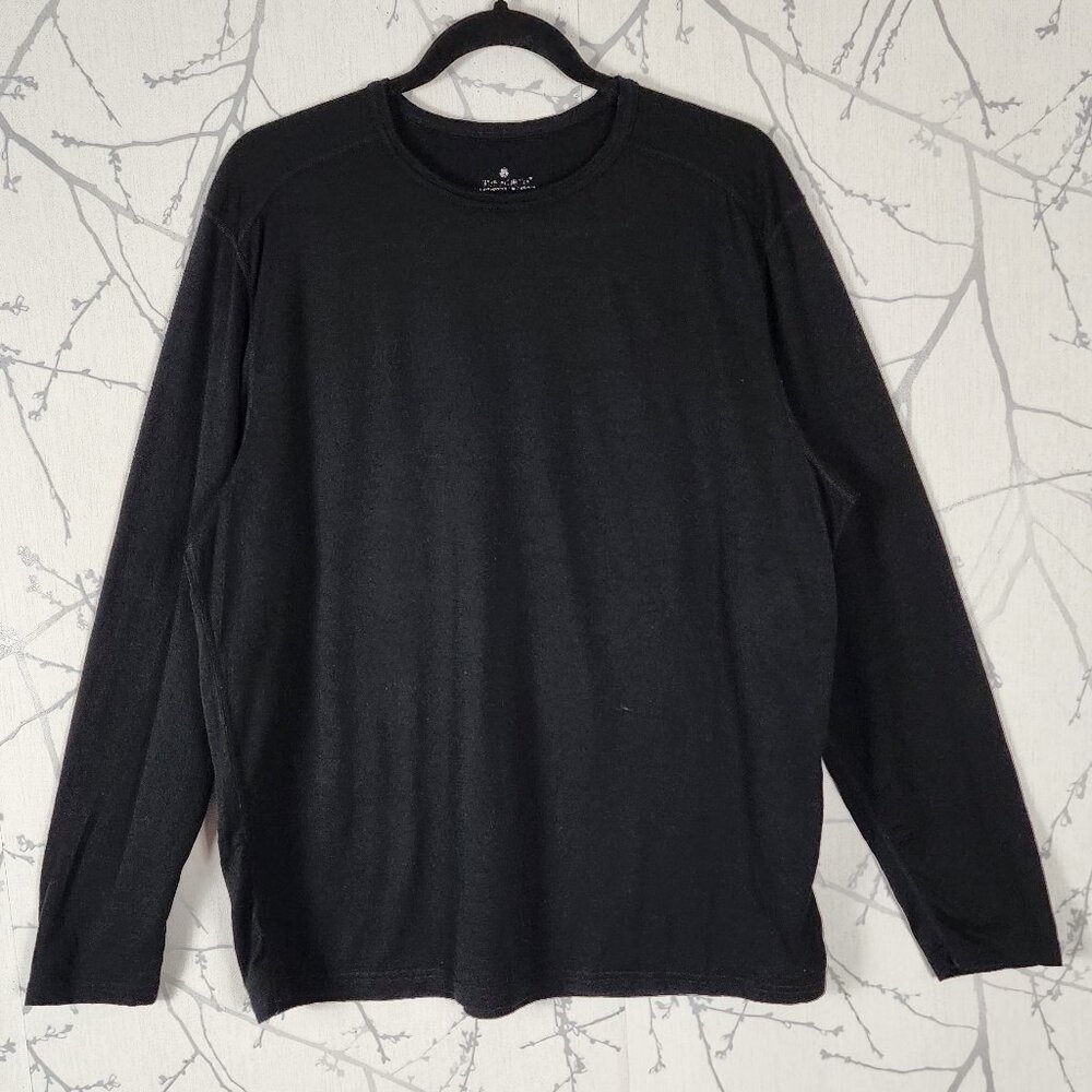 True North Black 100% Merino Wool Crewneck Long Sleeve Baselayer